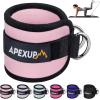 imageAPEXUP Ankle Strap for Cable Machine Ankle Resistance Bands Cable Kick Back Straps for Gym Glute Workouts Leg Extensions Adjustable Straps with Neoprene PaddingPastel Pink