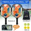 imageAPEXUP Fiberglass Pickleball Paddles Premium Pickleball Paddles Set of 2 Pickle Ball Set with Ergonomic Cushion Grip 2 Pickleball Rackets 4 Pickleball 1 Portable BagLine