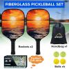 imageAPEXUP Fiberglass Pickleball Paddles Premium Pickleball Paddles Set of 2 Pickle Ball Set with Ergonomic Cushion Grip 2 Pickleball Rackets 4 Pickleball 1 Portable BagSetting Sun