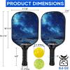 imageAPEXUP Fiberglass Pickleball Paddles Premium Pickleball Paddles Set of 2 Pickle Ball Set with Ergonomic Cushion Grip 2 Pickleball Rackets 4 Pickleball 1 Portable BagStarry Sky