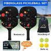 imageAPEXUP Fiberglass Pickleball Paddles Premium Pickleball Paddles Set of 2 Pickle Ball Set with Ergonomic Cushion Grip 2 Pickleball Rackets 4 Pickleball 1 Portable BagColored ball