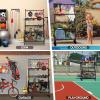 imageAPEXUP Garage Sports Equipment Organizer 4Layer Large Capacity Steel Ball Storage Rack with Wheels Garage Ball Storage for Indoor Outdoor