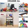 imageAPEXUP Garage Sports Equipment Organizer 4Layer Large Capacity Steel Ball Storage Rack with Wheels Garage Ball Storage for Indoor Outdoor