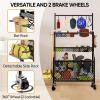 imageAPEXUP Garage Sports Equipment Organizer 4Layer Large Capacity Steel Ball Storage Rack with Wheels Garage Ball Storage for Indoor Outdoor
