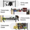 imageAPEXUP Garage Sports Equipment Organizer 4Layer Large Capacity Steel Ball Storage Rack with Wheels Garage Ball Storage for Indoor Outdoor