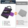 imageAPEXUP Microfiber Travel Towel Ultra Absorbent Quick Dry Towels Lightweight Gym Sports Camping Towel for Workout Yoga Beach Shower Swimming 48quot24quot Army GreenPurple