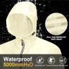 imageAPEXUP Packable Rain Jacket Men with Reflective Zipper Lightweight Waterproof Raincoat Mens Rain Jacket for Outdoor SportsBeige