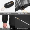 imageAPEXUP Packable Rain Jacket Men with Reflective Zipper Lightweight Waterproof Raincoat Mens Rain Jacket for Outdoor SportsBlack