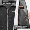 imageAPEXUP Packable Rain Jacket Men with Reflective Zipper Lightweight Waterproof Raincoat Mens Rain Jacket for Outdoor SportsBlack