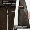 imageAPEXUP Packable Rain Jacket Men with Reflective Zipper Lightweight Waterproof Raincoat Mens Rain Jacket for Outdoor SportsBrown