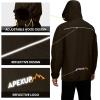 imageAPEXUP Packable Rain Jacket Men with Reflective Zipper Lightweight Waterproof Raincoat Mens Rain Jacket for Outdoor SportsBrown