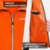 imageAPEXUP Packable Rain Jacket Men with Reflective Zipper Lightweight Waterproof Raincoat Mens Rain Jacket for Outdoor SportsCoral