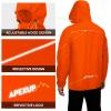 imageAPEXUP Packable Rain Jacket Men with Reflective Zipper Lightweight Waterproof Raincoat Mens Rain Jacket for Outdoor SportsCoral