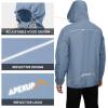 imageAPEXUP Packable Rain Jacket Men with Reflective Zipper Lightweight Waterproof Raincoat Mens Rain Jacket for Outdoor SportsDusty Blue