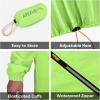 imageAPEXUP Packable Rain Jacket Men with Reflective Zipper Lightweight Waterproof Raincoat Mens Rain Jacket for Outdoor SportsFluo Green