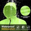imageAPEXUP Packable Rain Jacket Men with Reflective Zipper Lightweight Waterproof Raincoat Mens Rain Jacket for Outdoor SportsFluo Green