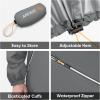 imageAPEXUP Packable Rain Jacket Men with Reflective Zipper Lightweight Waterproof Raincoat Mens Rain Jacket for Outdoor SportsGrey