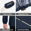 imageAPEXUP Packable Rain Jacket Men with Reflective Zipper Lightweight Waterproof Raincoat Mens Rain Jacket for Outdoor SportsNavy