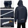 imageAPEXUP Packable Rain Jacket Men with Reflective Zipper Lightweight Waterproof Raincoat Mens Rain Jacket for Outdoor SportsNavy