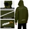 imageAPEXUP Packable Rain Jacket Men with Reflective Zipper Lightweight Waterproof Raincoat Mens Rain Jacket for Outdoor SportsOlive
