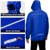 imageAPEXUP Packable Rain Jacket Men with Reflective Zipper Lightweight Waterproof Raincoat Mens Rain Jacket for Outdoor SportsRoyal Blue