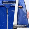 imageAPEXUP Packable Rain Jacket Men with Reflective Zipper Lightweight Waterproof Raincoat Mens Rain Jacket for Outdoor SportsRoyal Blue