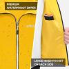 imageAPEXUP Packable Rain Jacket Men with Reflective Zipper Lightweight Waterproof Raincoat Mens Rain Jacket for Outdoor SportsYellow