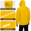 imageAPEXUP Packable Rain Jacket Men with Reflective Zipper Lightweight Waterproof Raincoat Mens Rain Jacket for Outdoor SportsYellow