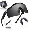 imageAPEXUP Sports Polarized Sunglasses for Men Women UV400 Protection Mens Sunglasses for Cycling FishingBright Black Frame  Grey Lenses