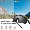imageAPEXUP Sports Polarized Sunglasses for Men Women UV400 Protection Mens Sunglasses for Cycling FishingBright Black Frame  Grey Lenses