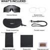 imageAPEXUP Sports Polarized Sunglasses for Men Women UV400 Protection Mens Sunglasses for Cycling FishingBright Black Frame  Grey Lenses