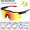 imageAPEXUP Sports Polarized Sunglasses for Men Women UV400 Protection Mens Sunglasses for Cycling FishingBright Black Frame  Red Lenses