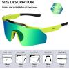 imageAPEXUP Sports Polarized Sunglasses for Men Women UV400 Protection Mens Sunglasses for Cycling FishingBright Green Frame  Fluorescent Green Lenses