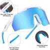 imageAPEXUP Sports Polarized Sunglasses for Men Women UV400 Protection Mens Sunglasses for Cycling FishingBright White Frame  Ice Blue Lenses