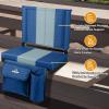 imageAPEXUP Stadium Seats with Back Support Portable Bleacher Seat with Large Pocket and Cup Holder Wide Stadium Chair for Sports Events and ConcertsNavy BlueSilve