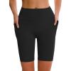 imageAPEXUP Workout Shorts 8quot Biker Shorts Women High Waist Spandex Yoga Shorts with Side ampamp Inner PocketsBlack1pk