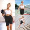 imageAPEXUP Workout Shorts 8quot Biker Shorts Women High Waist Spandex Yoga Shorts with Side ampamp Inner PocketsBlack1pk