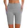 imageAPEXUP Workout Shorts 8quot Biker Shorts Women High Waist Spandex Yoga Shorts with Side ampamp Inner PocketsChiseled Stone