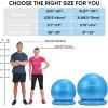 imageAPEXUP Yoga Ball Chair Exercise Ball Chair with Base for Office Anti Slip Stability Ball Fitness Ball Seat Home Gym Workout Ball Balance Ball with Pump Blue LBlue