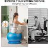 imageAPEXUP Yoga Ball Chair Exercise Ball Chair with Base for Office Anti Slip Stability Ball Fitness Ball Seat Home Gym Workout Ball Balance Ball with Pump Blue LBlue