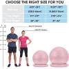 imageAPEXUP Yoga Ball Chair Exercise Ball Chair with Base for Office Anti Slip Stability Ball Fitness Ball Seat Home Gym Workout Ball Balance Ball with Pump Blue LPink