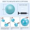 imageAPEXUP Yoga ampamp Pilates Ball  Anti Slip Heavy Duty Gym Ball for Fitness Balance ampamp Core WorkoutLight Blue