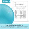 imageAPEXUP Yoga ampamp Pilates Ball  Anti Slip Heavy Duty Gym Ball for Fitness Balance ampamp Core WorkoutLight Blue