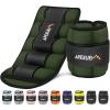 imageAPEXUP 10lbsPair Adjustable Ankle Weights for Women and Men Modularized Leg Weight Straps for Yoga Walking Running Aerobics GymGreen