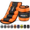 imageAPEXUP 10lbsPair Adjustable Ankle Weights for Women and Men Modularized Leg Weight Straps for Yoga Walking Running Aerobics GymOrange