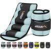 imageAPEXUP 10lbsPair Adjustable Ankle Weights for Women and Men Modularized Leg Weight Straps for Yoga Walking Running Aerobics GymPastel Blue