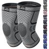 imageAPEXUP Compression Knee Brace for Women Copper Compression Sleeve for Knee Support Arthritis Pain Relief Meniscus Tear ACL RunningLight GreyBlack