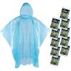 imageAPEXUP Disposable Rain Ponchos for Adults Emergency Rain Poncho for Camping Hiking TravellingBlue 10 Pack