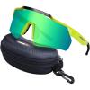 imageAPEXUP Sports Polarized Sunglasses for Men Women UV400 Protection Mens Sunglasses for Cycling FishingBright Green Frame  Fluorescent Green Lenses