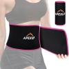imageAPEXUP Sweat Waist Trainer for Women and Men Neoprene Waist Trimmer Belt Slimming Sweat Band with Removable Lumbar SupportRose Red